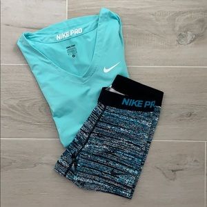 Nike Pro Shirt & Spandex Set